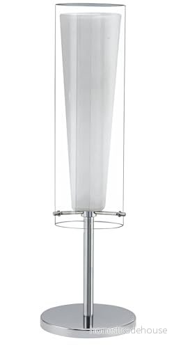 Eglo Bord Pinto, 1 glödlampa bord, sängbord av stål, färg: krom, glas: klar, opal matt, vit, fattning: E27, inkl. strömbrytare 9002759898359