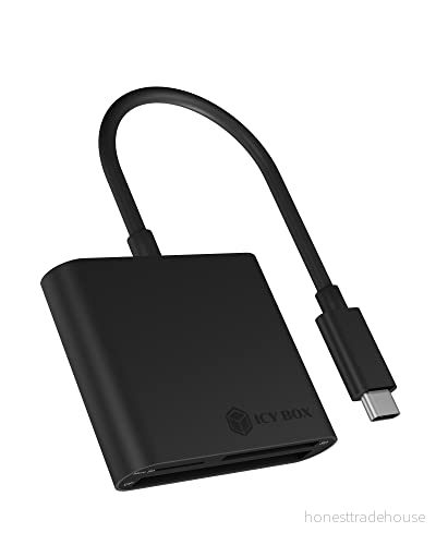 ICY BOX IB-CR301-C3 - SD-kortläsare USB-C 3.0 för SD/microSD/CF - Aluminium - Svart 4250078169864
