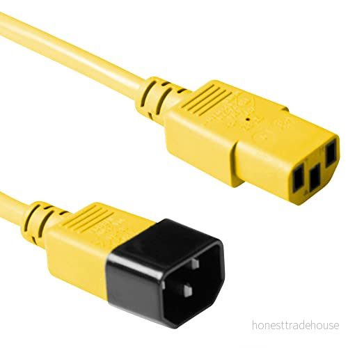 ACT IEC kabel 1,8 m, C13 till C14 kallenhetskabel förlängning, kontakt hona 3 stift AK5118 gul 8716065299670