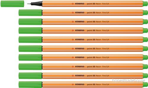 Fineliner STABILO point 88 Ask med 10 Äppelgrön 4006381192132
