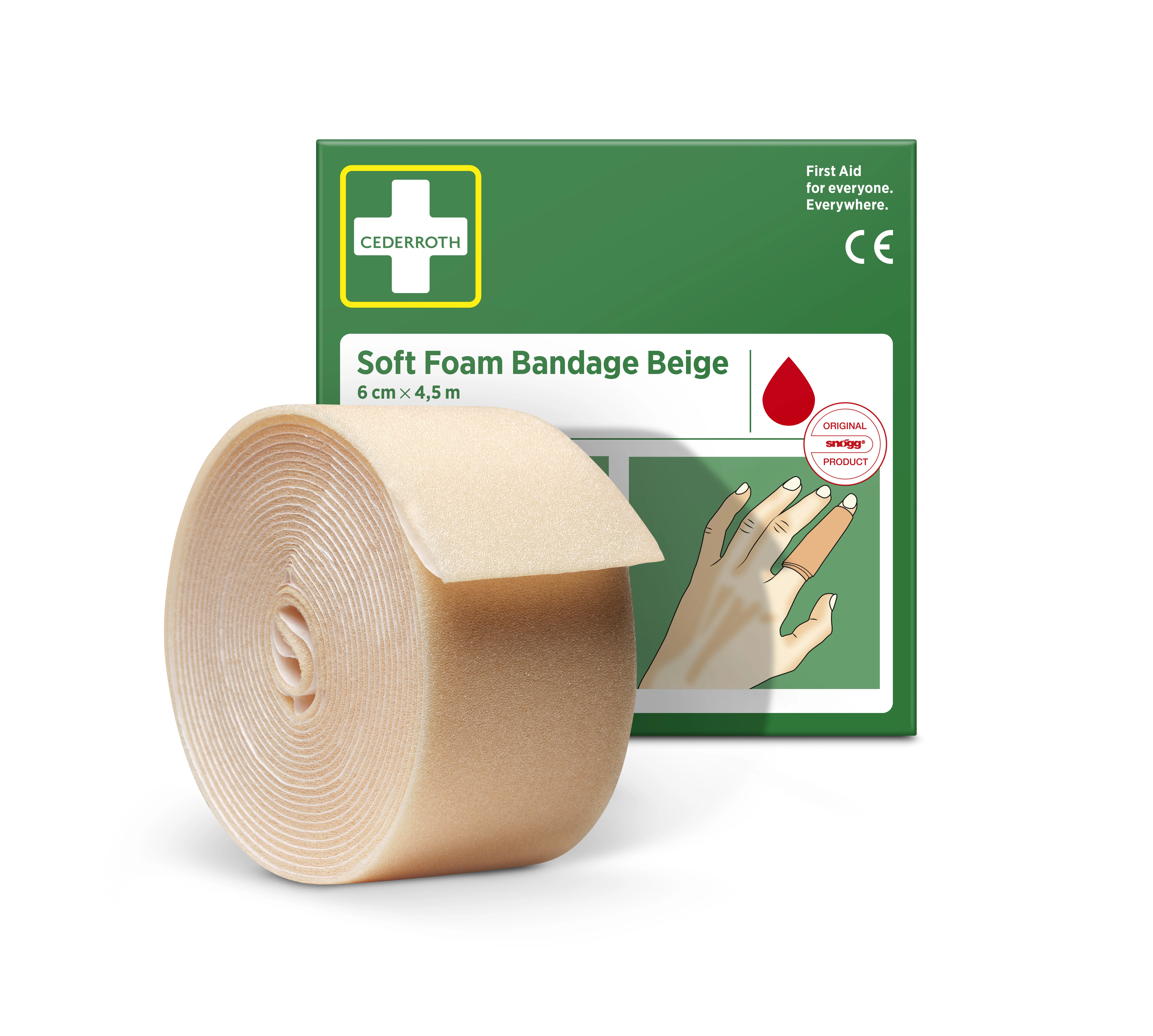 Cederroth Plåster Soft Foam Beige 6 cm x 4,5 m 7310610027995