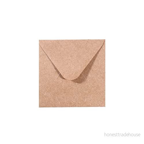 Vaessen Creative Små Fyrkantiga Florenskuvert för gratulationskort, Hantverk, Set Med 25, Matchande Kort Tillgängliga, Brun, 9,4 x cm 8716052223978