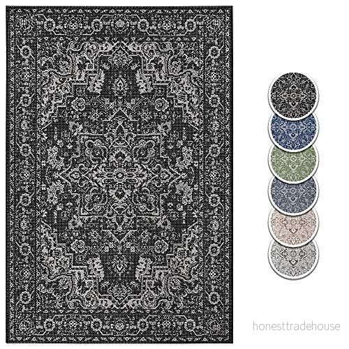 Hanse Home Platt tyg in och utomhatta durban, färger: svart/kräm, storlek: 80 x 150 cm 4260691781688