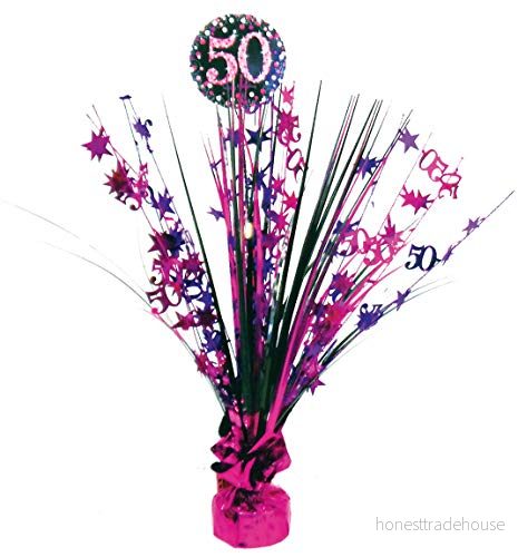 amscan 10132714 50 årsdag glittrig rosa spray mittpunkt 45 cm 1 st 13051637729