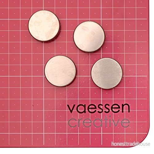 Vaessen Creative magneter, ⌀ 27 mm, 4 stycken, runda, Work Easy Tool 1009040, praktiskt hjälpmedel för alla hantverk, z. B. Gratulationskort, akvareller och scrapbook, silver, en storlek, 2 stycken 8716052229789