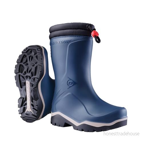 Dunlop Blizzard fodrade herrgummistövlar, blå (blå/grå/svart), 31 EU 8713197361169