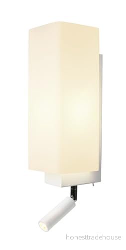 SLV QUADRASS, inomhus vägglampa med LED Spot och E27 fattning, vit 4024163235860