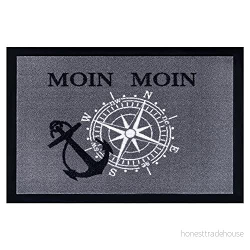 Hanse Home Design dörrmatta Moin (40 x 60 cm, halkfri ryggbeläggning, 100% polyamid, lättskött, slitstark, tillverkad i eu, perfekt för hallen) grå svart 4260770242697