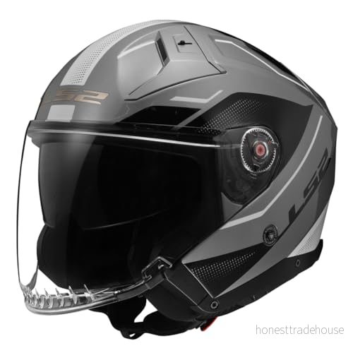 LS2, Motorcycle jet helmet INFINITY II Veyron gloss grey white, XL 6923221129050