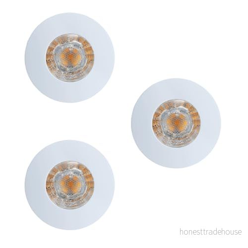 EGLO 3 delars set infällda spotlights Margo, utomhus takspot, takstrålkastare, aluminiumgjutning i vitt, frostat glas varmvit, Ø 8,4 cm 9002759330880