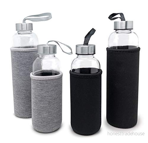 Glasflaska i neopren 400 ml. grå 8436588850553