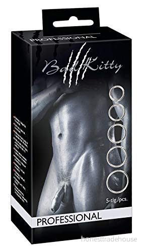 Bad Kitty Set med 5 metallringar Silver 4024144539802