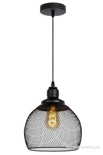 Lucide Mesh pendellampa, enkel belysning, svart, Ø 22 cm 5411212430380