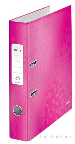Leitz WOW Gaffelpärm, A4, 50 mm bred rygg, rosa metallic, 10060023 4002432394739