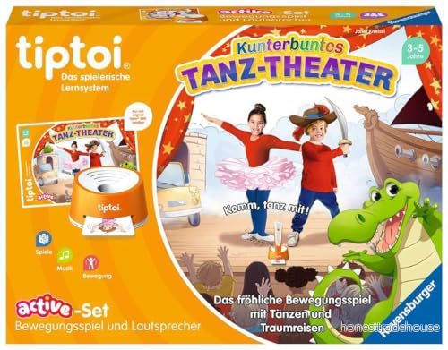 Ravensburger tiptoi® spel 00122 Active set Färgglad dansteater, rörelsespel från 3 år 4005556001224