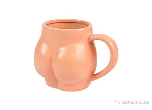 Fisura Rolig rövformad mugg Urgininal rån. Kapacitet: 320 ml. 14 x 10,5 8 centimeter. Material: Porslin (Rosa) 8435436721656