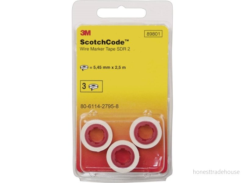 3M 09372 sdr 3 wire marker tape number 54007093725 3M 09372 sdr 3 wire marker tape number 54007093725