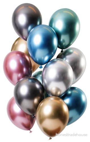 Folat 69718 Ballonger effekt 3312 stycken latex heliumballong, födelsedagsdekoration, spegelrätter, 30 cm 8714572697187