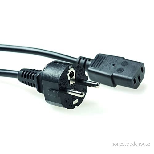 ACT IEC kabel 2,5 m, C13 kabel, PC strömkabel, CEE 7/7 skyddskontakt till 3 stift AK5017 svart 8716065209815