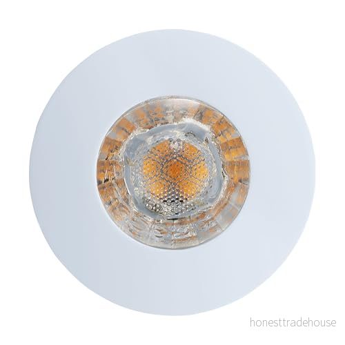 EGLO infälld spotlight Margo, utomhustakspot, takstrålkastare, gjuten aluminium i vitt, frostat glas varmvit, Ø 8,4 cm 9002759330873