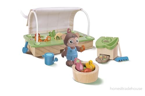 Hape Green Planet Mark and the Ekologiskt växthus, lekset för små naturälskare från 3 år och uppåt med karaktärer, växthus grönsaker 6943478037472