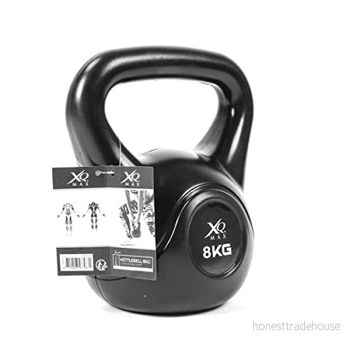 ACM Products B.V. KF064 XQMAX Cement Kettlebell 8KG IN Black Color. Each with Full Hang Tag./ 205X180X270MM, Vuxna Unisex 8719407075871