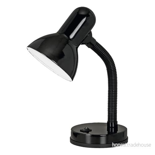 EGLO Basic bordslampa, 1 flammig skrivbordslampa av stål och plast, färg: svart, uttag: E27 9002759922801