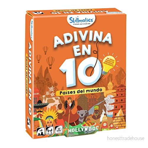 Ludilo - Adivina i 10! Världsland, kortspel, bordsspel för barn över 8 år, frågespel och vuxna, gåvor barn, 30 min 8904279501645