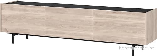 Germania Lowboard 1113-627 GW-Cantoria, i ek/svart, med tre flikar, 184 x 48 40 cm (B H D) 4005949111363