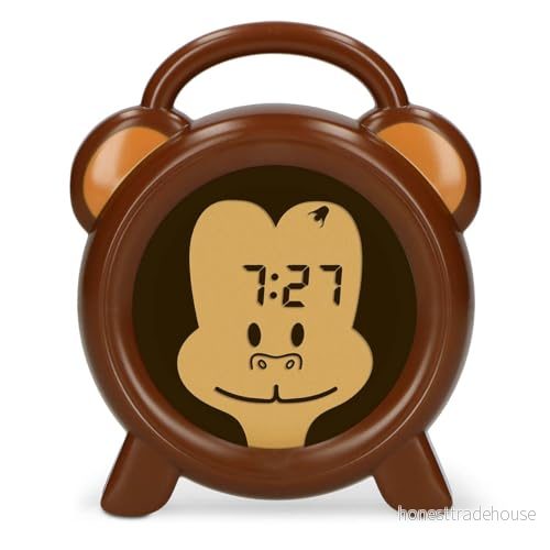 Alecto BC 100 MONKEY pedagogisk väckarklocka barn sovtränare lär sig sova och vakna med LED barnväckarklocka vit 8712412583751