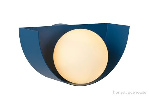 Lucide Vägglampa Benni med kulskärm av glas, blå 5411212451859