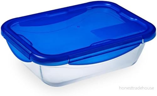Dajar glasbehållare med lock Cook och Go, Pyrex, 0,8 L, glas, blå/transparent, 2,21 cm 3426470275057