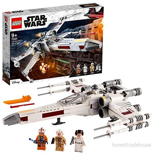 LEGO 75301 Star Wars Luke Skywalker’s X Wing Fighter Byggsats med Rymdskepp och Prinsessan Leia 5702016913965