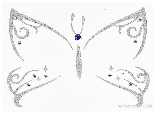 Herma 15308 Face Art Sticker Butterfly ansikte dekal glitter klistermärke för karneval, halloween, dermatologiskt testad 4008705153089