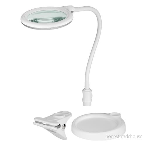 goobay 60359 LED förstoringsgla förstoringsglas med stativ stående ljus 6 W strömförbrukning färgtemperatur 200 K ljusflöde 480 lm, vit 4040849603594
