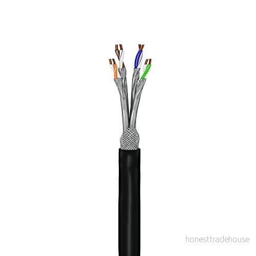 Goobay 53867 Cat 7 Utomhus nätverkskabel, S/FTP (PiMF), OFC, 600 MHz, 2 vägs skärmad, AWG 23/1, PE kappa, svart, 50 m 4040849538674