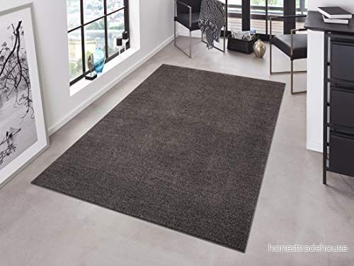 Hanse Home Pure Matta Vardagsrumsmatta tät kort lugg robust sovrumsmatta enfärgad modern för matsal, vardagsrum, barnrum, hall, sovrum, kök antracit, 140 x 200 cm 4260482441197