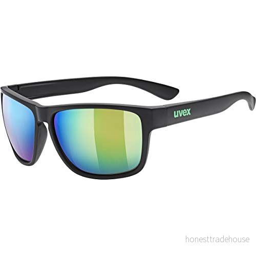 uvex LGL 36 CV solglasögon för dam och herr kontrasthöjande & speglande filterkategori 3 black matt/green one size 4043197324920