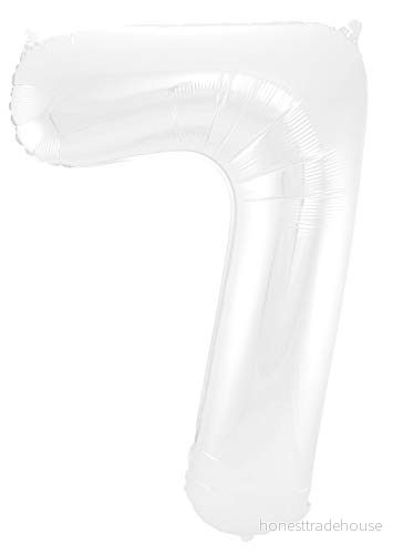 Folat Folieballong Siffror 7 Vit Metallic Matt 86 cm 8714572659970