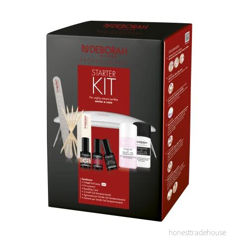 Deborah Milano Professional Startkit för manikyr med gelnagellack, halvpermanent professionellt resultat hemma, ger glänsande och förstärkta långa naglar 8009518392425