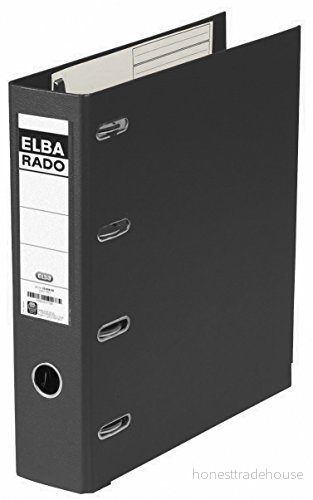Elba Lever Arch File with 2 Mechanisms Rado 75mm, PVC Black, A4, PVC, Svart, 500 ark, 75 mm, 318 mm 4002030101692