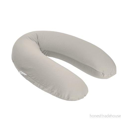 Doomoo amnings- och graviditetskudde Buddy 180 cm inkl. överdrag av ekologisk bomullströja, med fin EPS-mikropärlfyllning, Oeko-TEX® Standard 100, Tetra Jersey sand 5400653008678