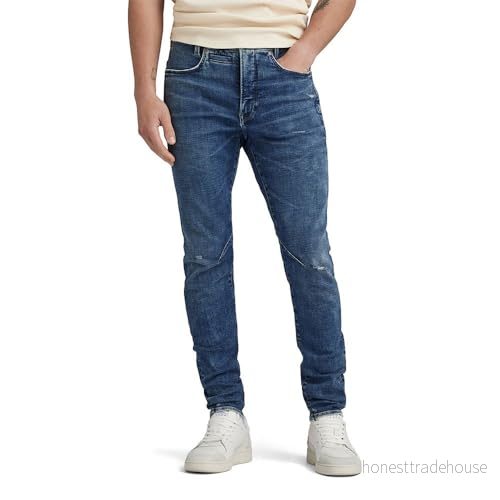 G STAR herr Jeans D staq 3D Slim Jeans, Blå (Antik blekt Orinoco Blue Destroyed D05385 c051 g120), 29W / 34L 8720347851944