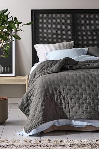 JOTEX överkast Calm Oeko Tex® Standard 100 certifierat sängöverkast av högkvalitativ polyester mörkgrått, 180 x 260 cm 7325902098805