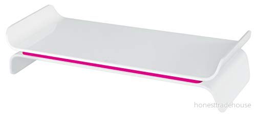 Leitz Ergo WOW Skärmstativ, justerbart, två höjdinställningar, rosa/vit, 65040023 4002432120192