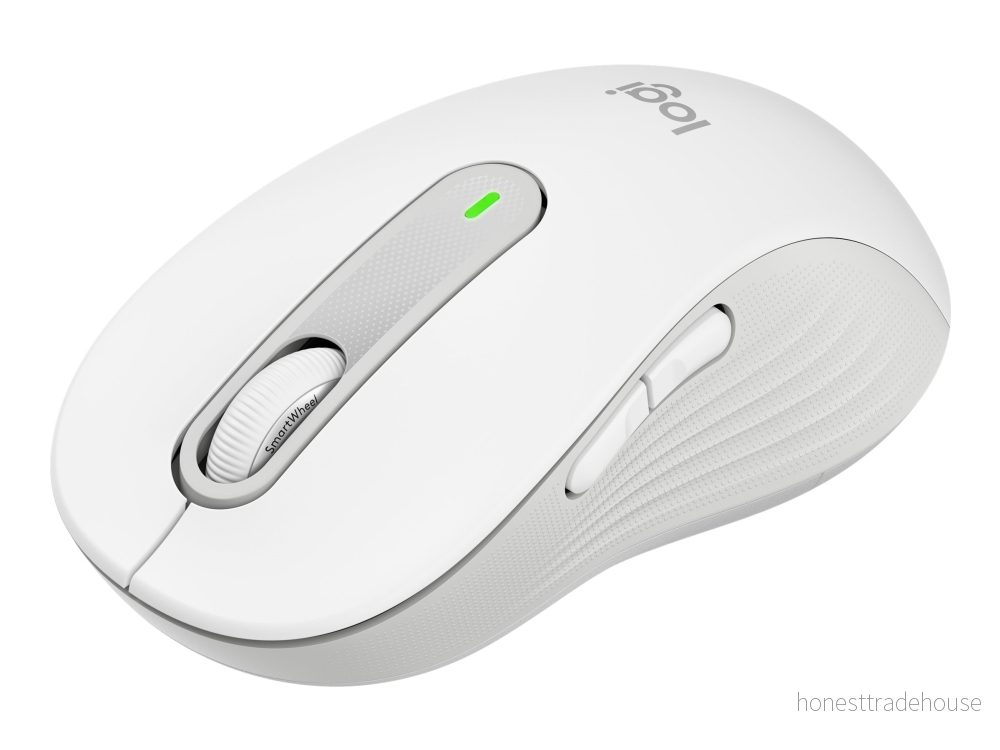 Logitech Signature M650 L Den normalstora, trådlösa musen för stora händer, 2 års batteri, tysta klick, anpassningsbara sidoknappar, Bluetooth, PC/Mac/flera enheter/Chromebook Vit 5099206097193