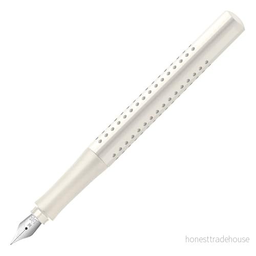 Faber Castell 140820 modernt reservoarpenna Grip 2010 med ergonomisk design och högkvalitativ konstruktion, fyllmedel bred fjäder M, påfyllningsbar inkl. bläckpatron kokosmjölk, 1 styck 4005401408208