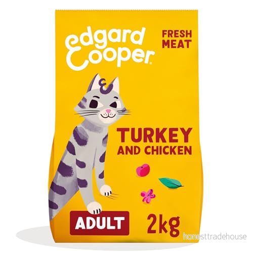 Edgard & Cooper Mat för vuxna katter, (fågel och kyckling, 2 kg), Steriliserad aktiv kattfoder, spannmål, naturliga ingredienser, färskt kött, allergivänligt, inget tillsatt socker 5407009640377