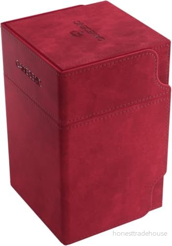 GameGenic Watchtower XL 100CT Kortlekshållare, hållbar och robust TCG , OCG CCG kortförvaring, kompatibel med Pokemon, Yugioh, Commander MTG Magic: The Gathering Cards, röd 4251715412138