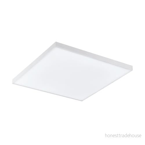 EGLO taklampa Turcona, LED panel av metall och plast, ramlös takbelysning i vitt, belysning varmvit, halllampa tak 30 x cm 9002759984755